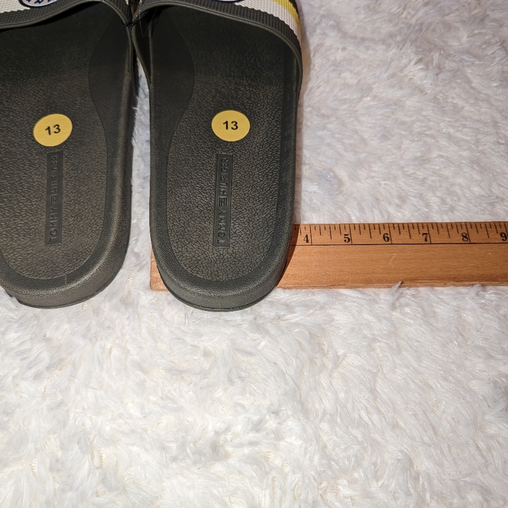 Nwt Tommy Hilfiger Men's olive/neon slides/sandals - Picture 6 of 15